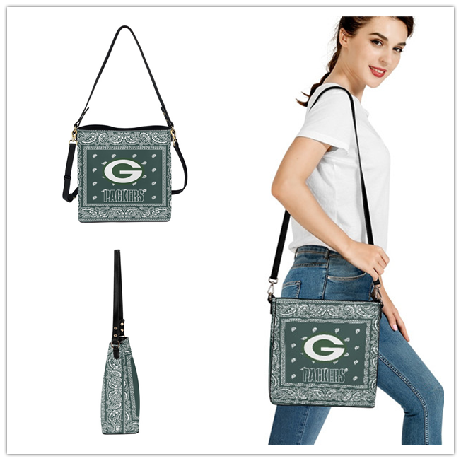 Green Bay Packers PU Leather Bucket Handbag 001